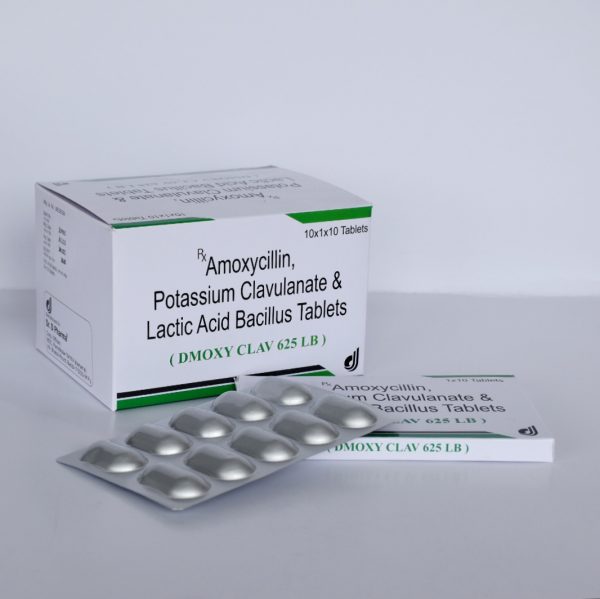 AMOXYCILLIN & POTASSIUM CLAVULANATE WITH LATIC ACID BACILLUS TABLETS10X1X10